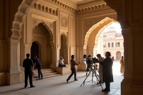 Filming inside a historical fort in Rajasthan